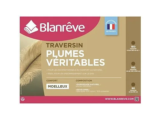 Federkissen BLANREVE 160 cm Weiß Gestreift Himmelblau