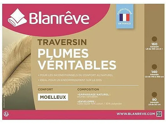 BLANREVE Traversin Plumes 160 cm
