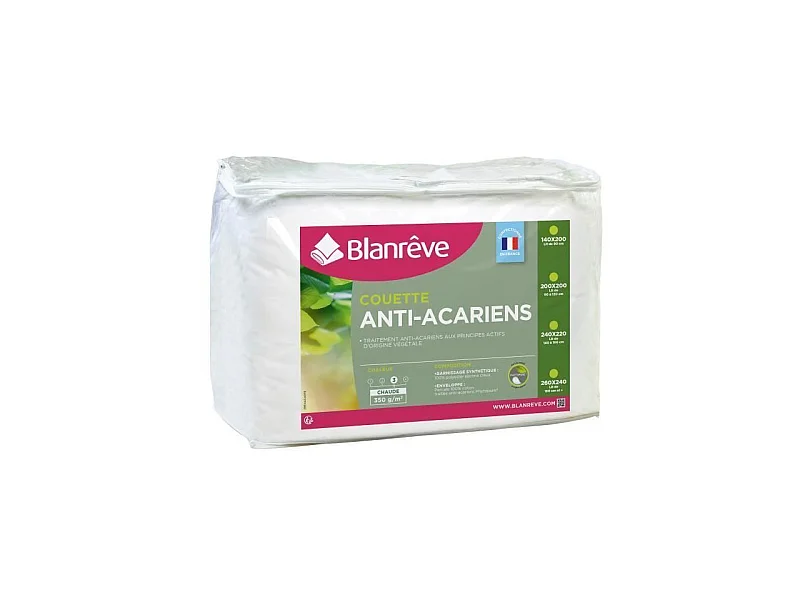 BLANREVE Couette chaude Percale - Anti-acariens - 350g/m2 - 220x240cm