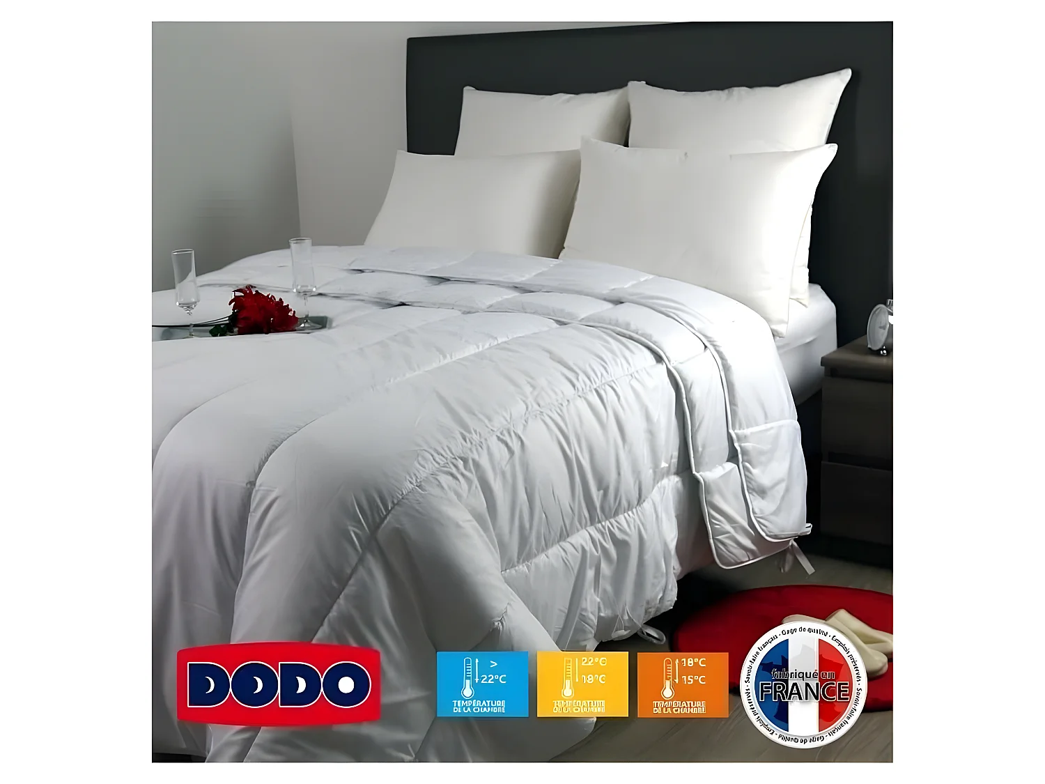 DODO Couette 4 SAISONS 200+300g/m2 220x240cm