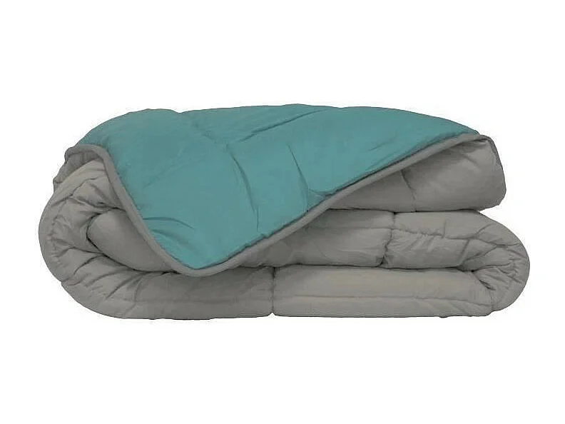 Dekbed Microvezel 400g/m2 CALGARY - 200 x 200 cm - Grijs en Groen - Volwassene