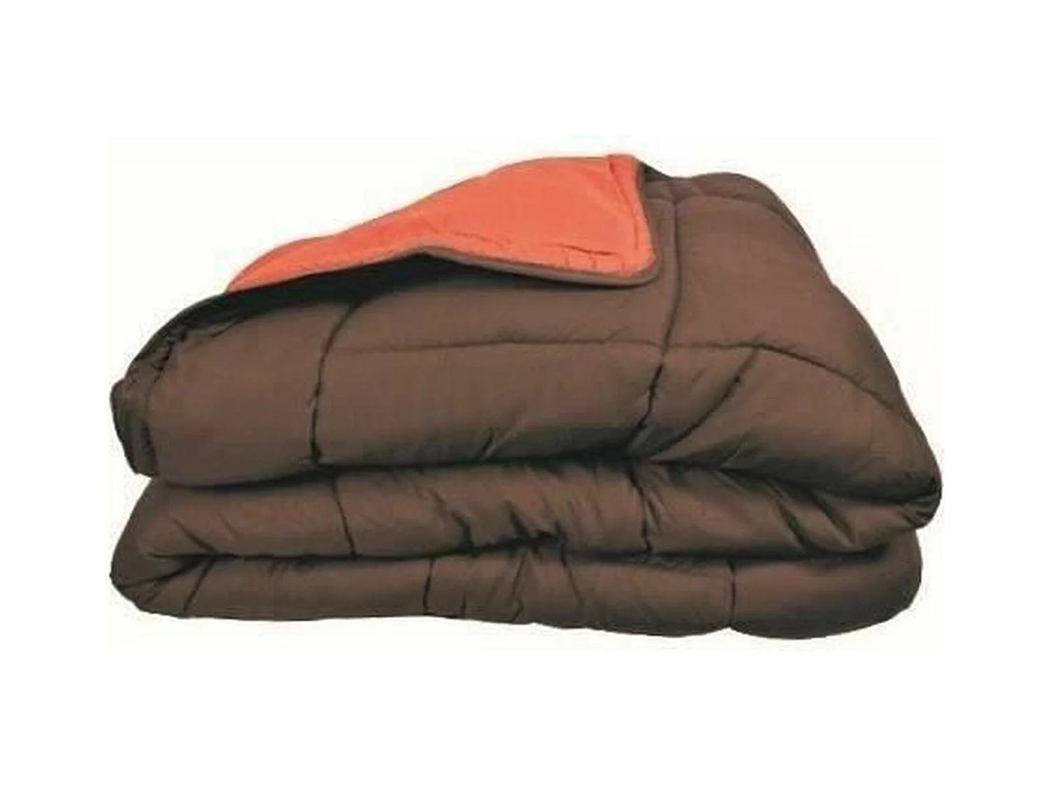 Edredão quente de Microfibra 400 gr/m2 CALGARY Chocolate + Coral 140x200cm