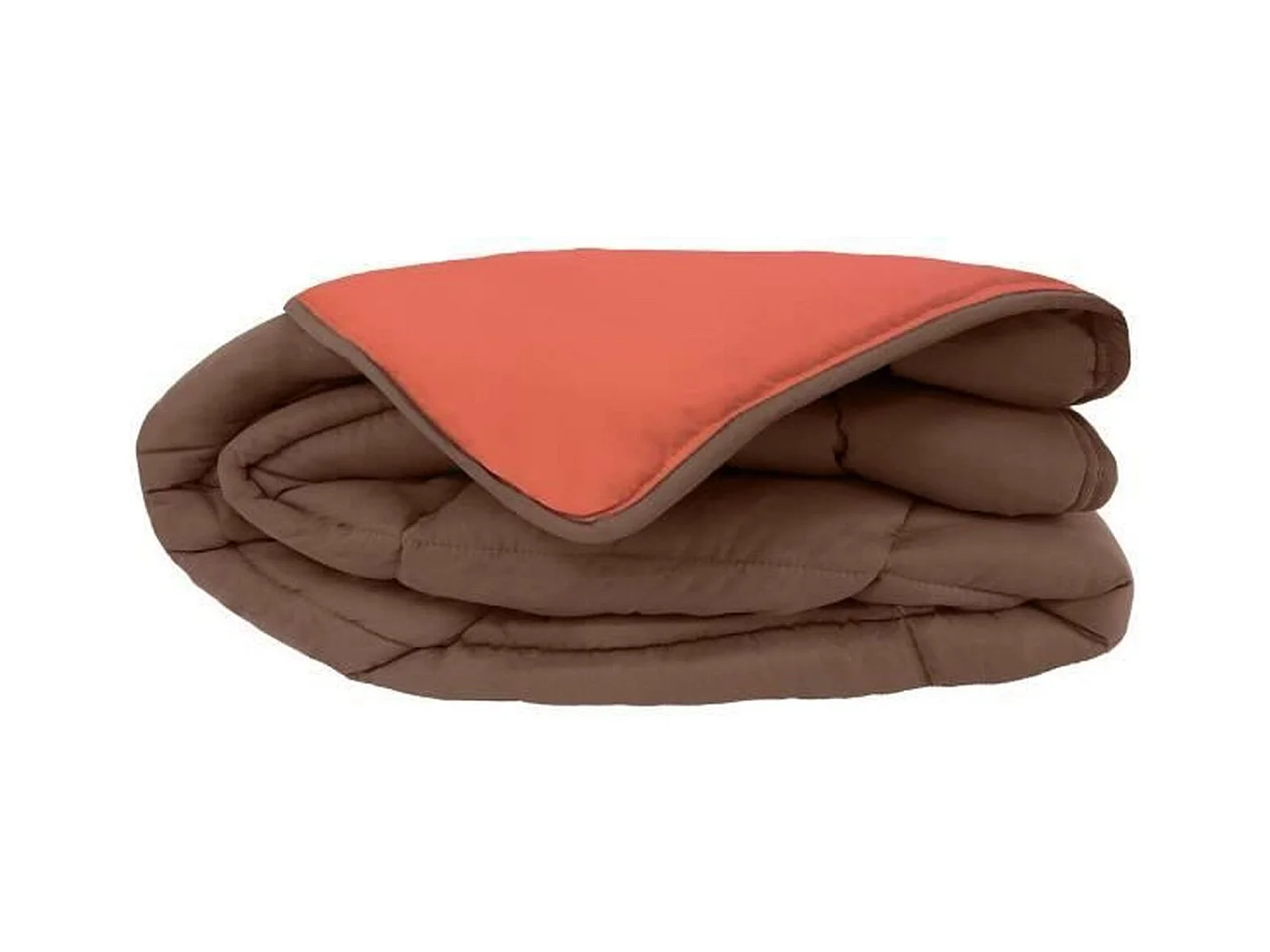 Edredão quente de Microfibra 400 gr/m2 CALGARY Chocolate + Coral 140x200cm
