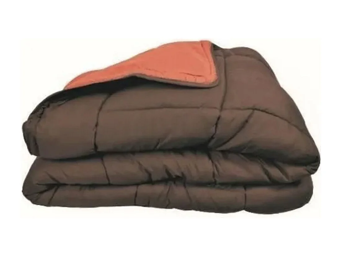 Warme Microvezel Dekbed 400 gr/m2 CALGARY Chocolade + Koraal 140x200cm