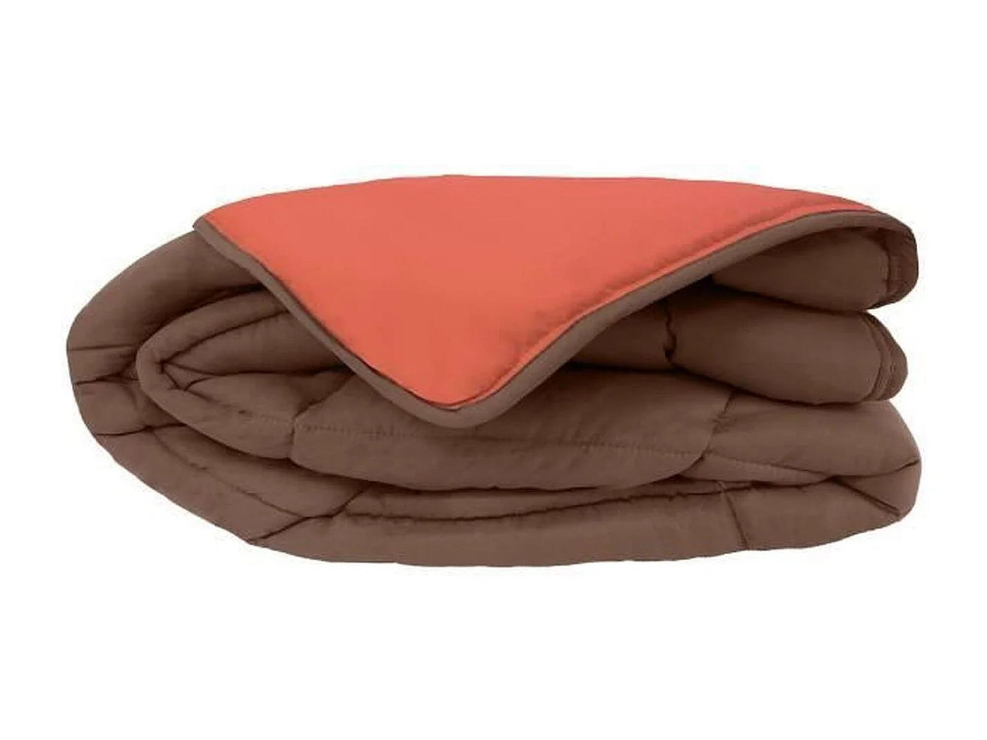 Warme Microvezel Dekbed 400 gr/m2 CALGARY Chocolade + Koraal 140x200cm