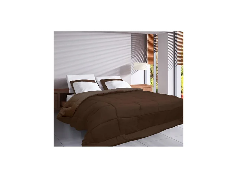 Couette Microfibre 400g/m2 CALGARY Choco + Moka 240x260cm