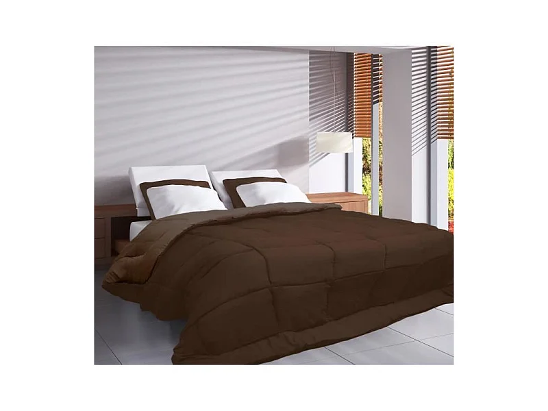 Couette Microfibre 400g/m2 CALGARY Choco + Moka 240x260cm