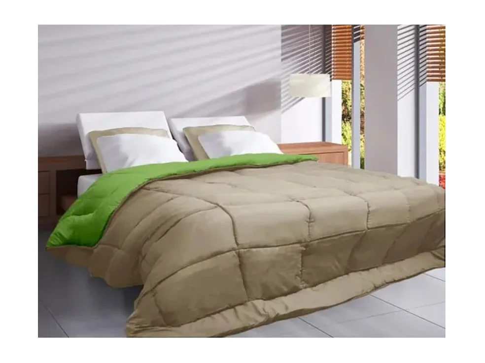 Couette chaude Microfibre 400 gr/m2 CALGARY Anis + Nude 200x200cm