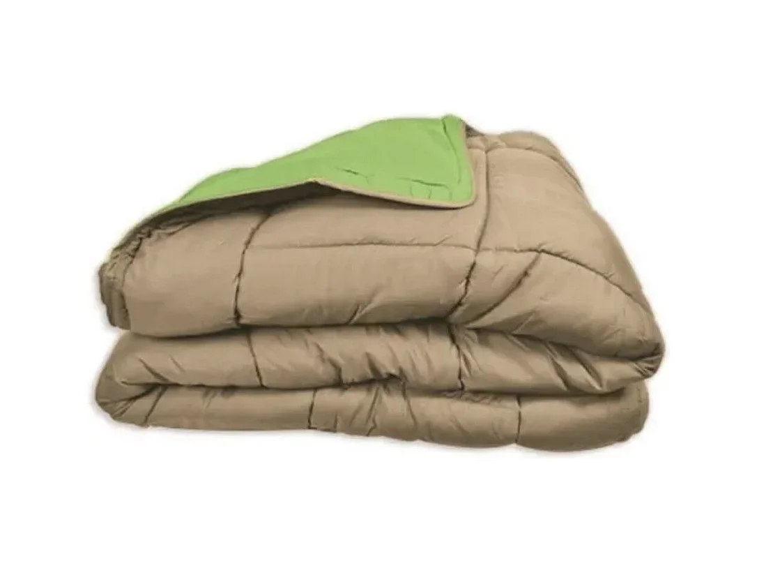 Couette chaude Microfibre 400 gr/m2 CALGARY Anis + Nude 200x200cm