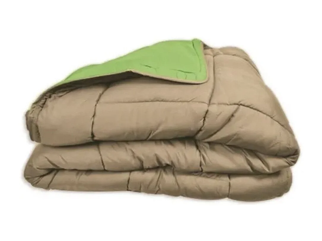 Couette chaude Microfibre 400 gr/m2 CALGARY Anis + Nude 200x200cm