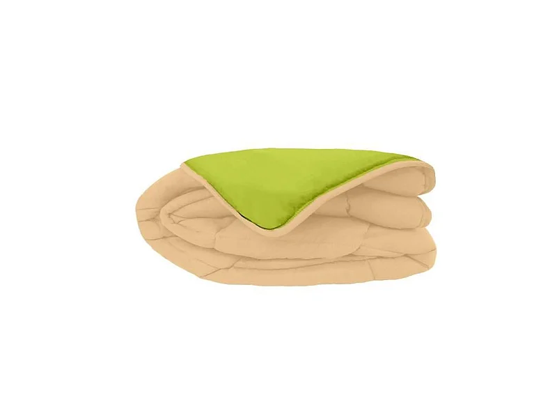Couette chaude en microfibre anis & nude 400g-m² Calgary-Taille 200x200 cm