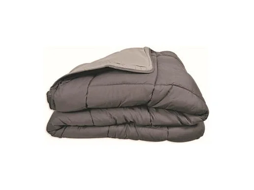 Couette chaude Microfibre 400 gr/m2 CALGARY Acier + Argent 240x260cm