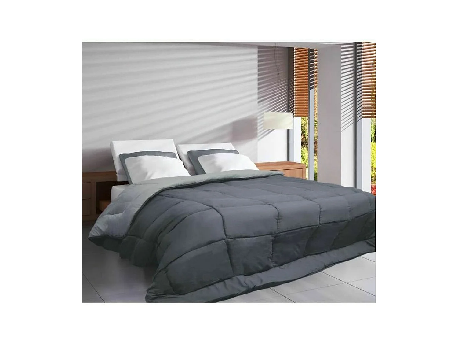 Colcha Poyet  Motte Calgary Plateado 240 x 260 cm