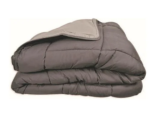 Couette chaude Microfibre 400 gr/m2 CALGARY Acier + Argent 240x260cm