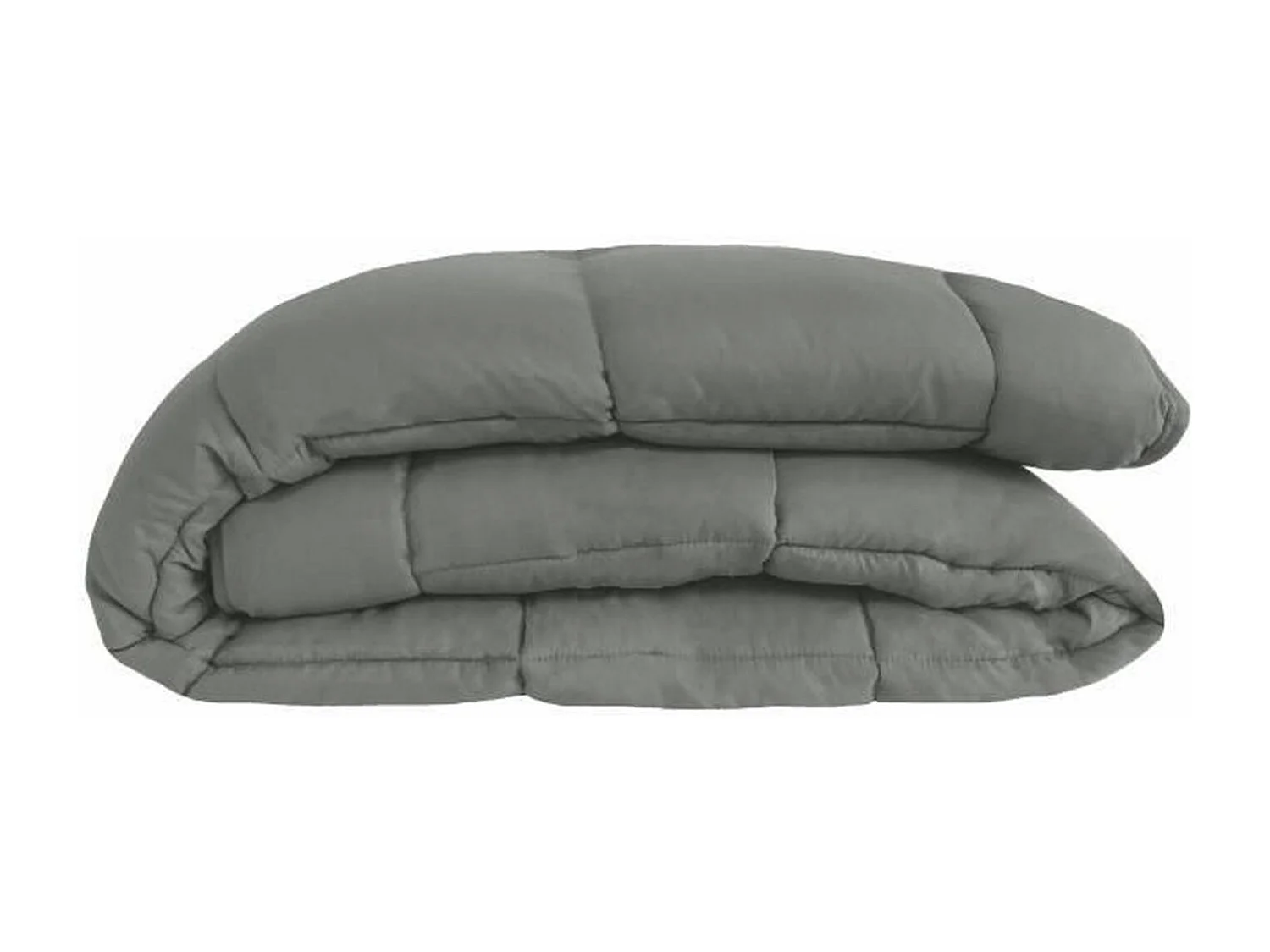 Couette chaude Microfibre 400 gr/m2 CALGARY Acier + Argent 240x260cm