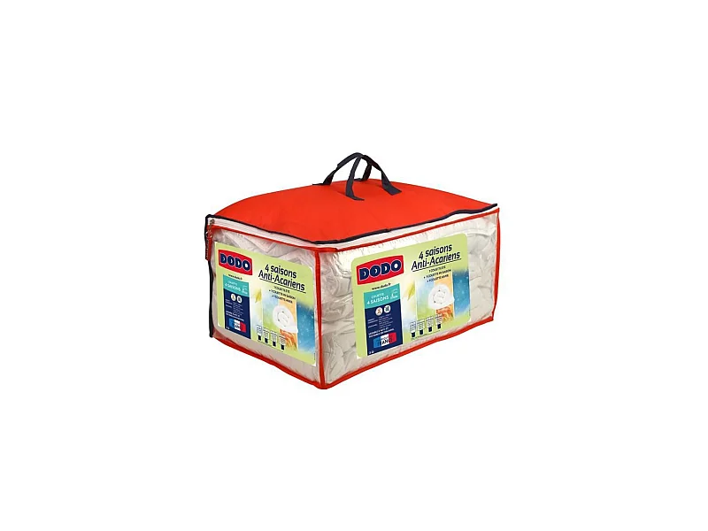 Couette 4 saisons anti-acariens 200x200 cm Blanc