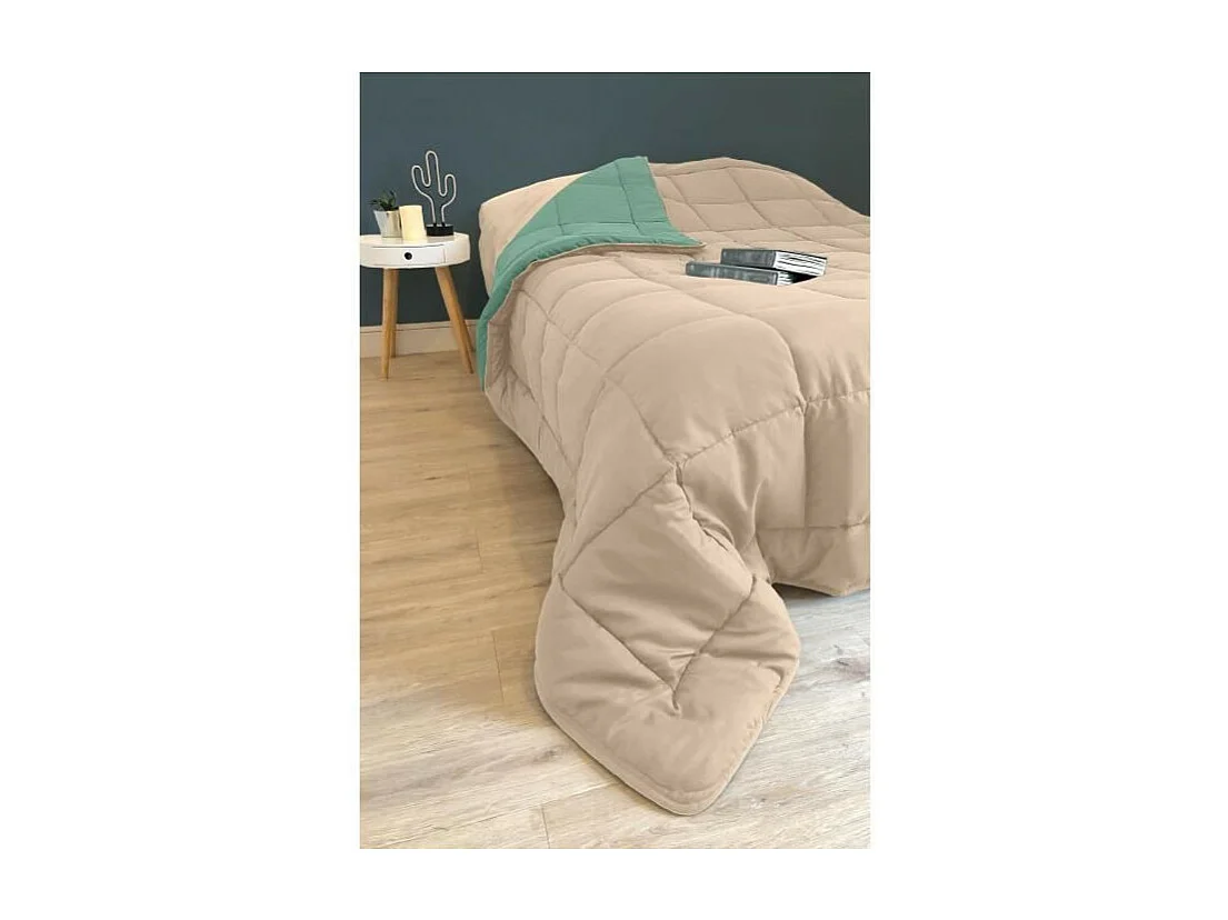 CALGARY Couette chaude Microfibre 400g/m2 Galet + Lac 240x260cm