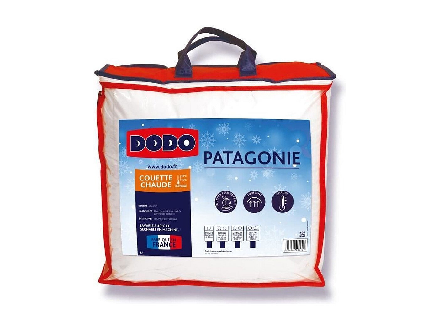Couette Chaude DODO Patagonie – 200x200 Cm, Blanche, 100% Polyester