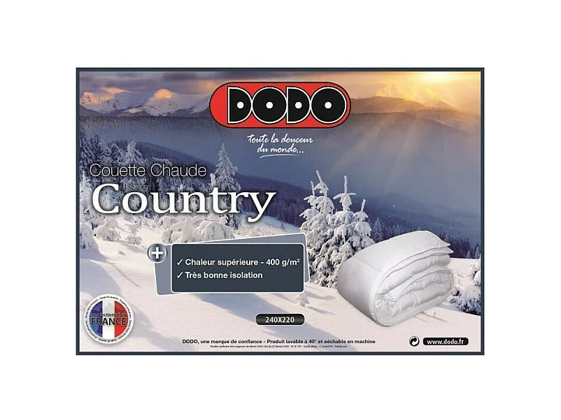 Warme Bettdecke 400gr/m2 COUNTRY 200x200 cm weiß