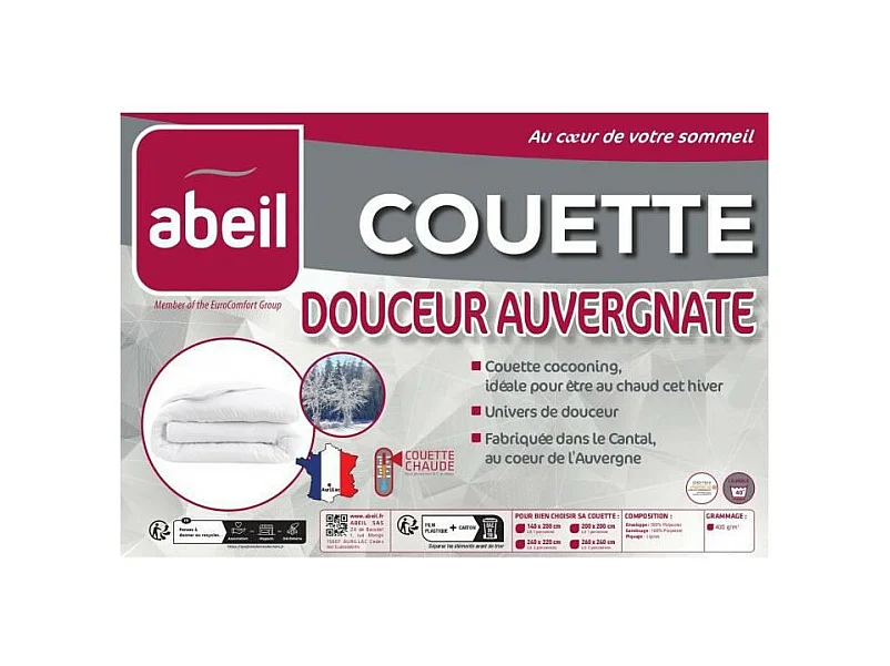 Weiche Warme Auvergnate Bettdecke 140 x 200 cm - Französische Herstellung - Polyester Mikrofaser