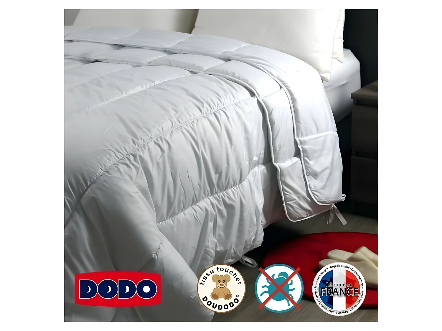 DODO Couette 4 saisons anti-acariens - 220 x 240 cm - Blanc