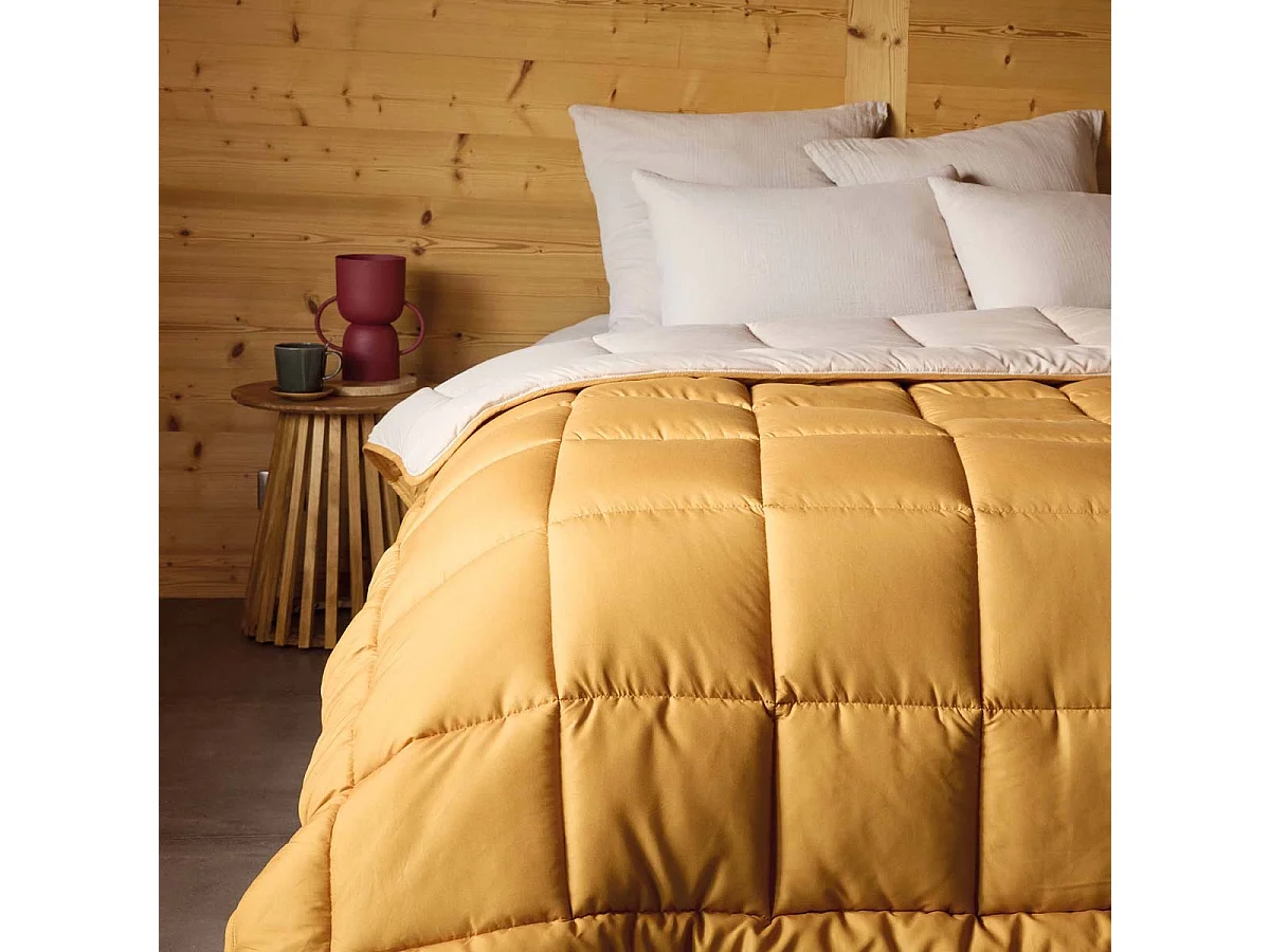 Couette Microfibre 400g/m2 CALGARY Petrole + Mastic 140x200cm