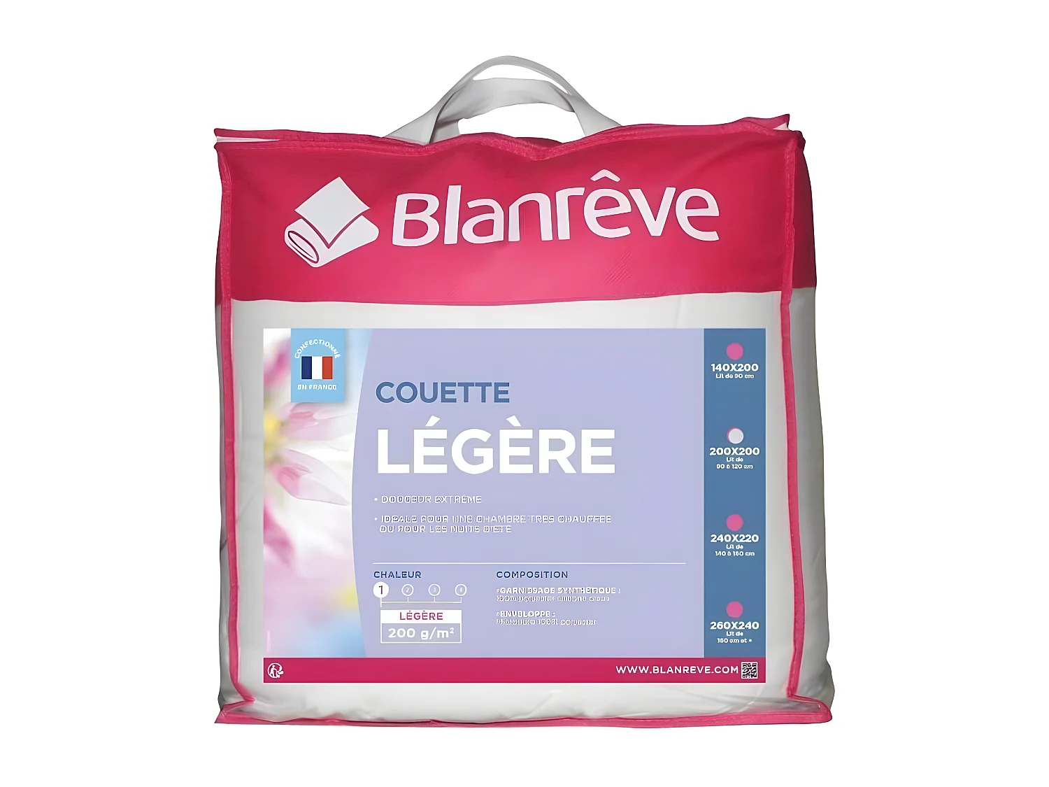 Couette légère en microfibre BLANREVE - Blanc 200 x 200 cm