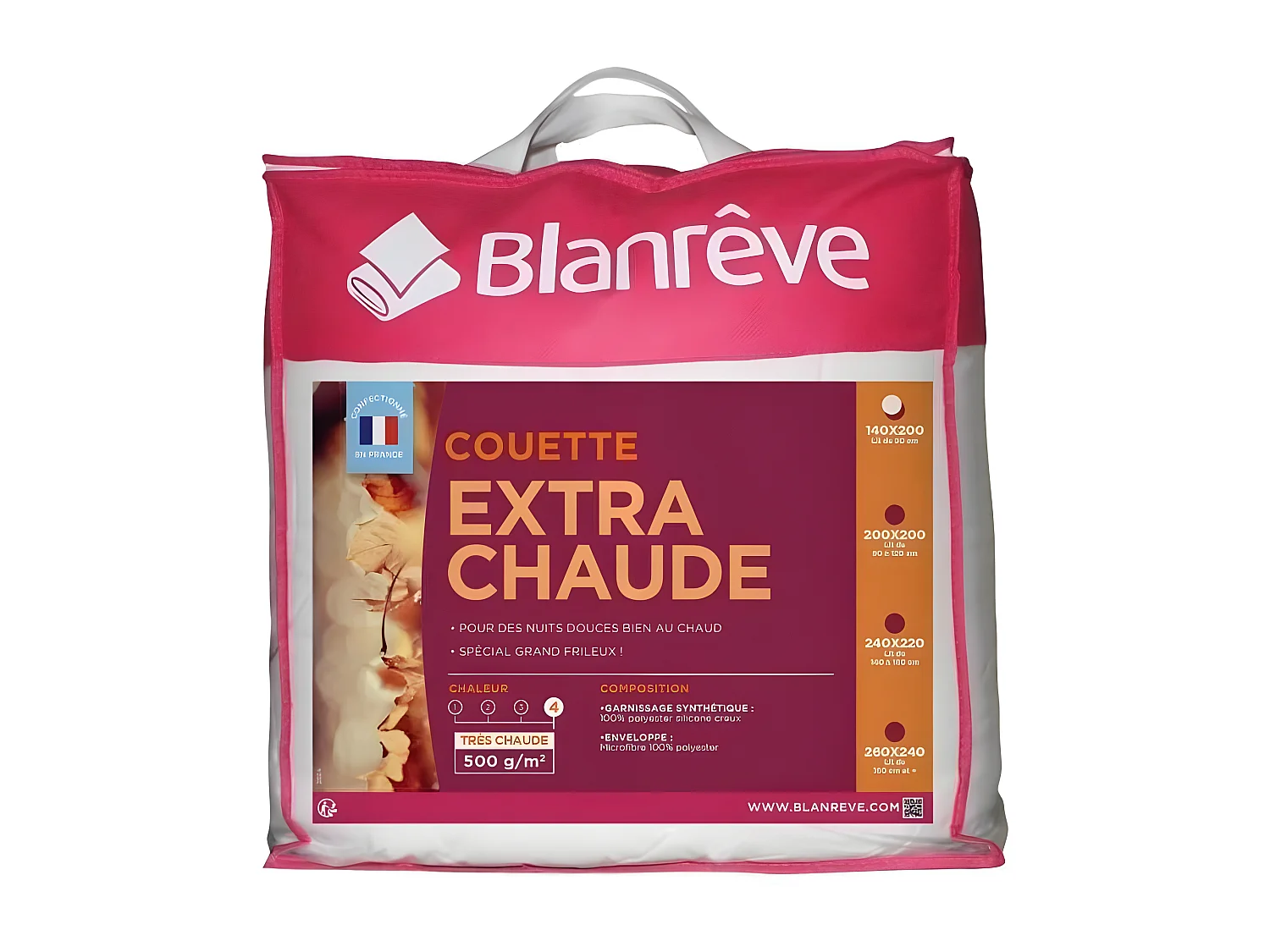 Extra warm dekbed van microvezel BLANREVE - 140 x 200 cm - Wit