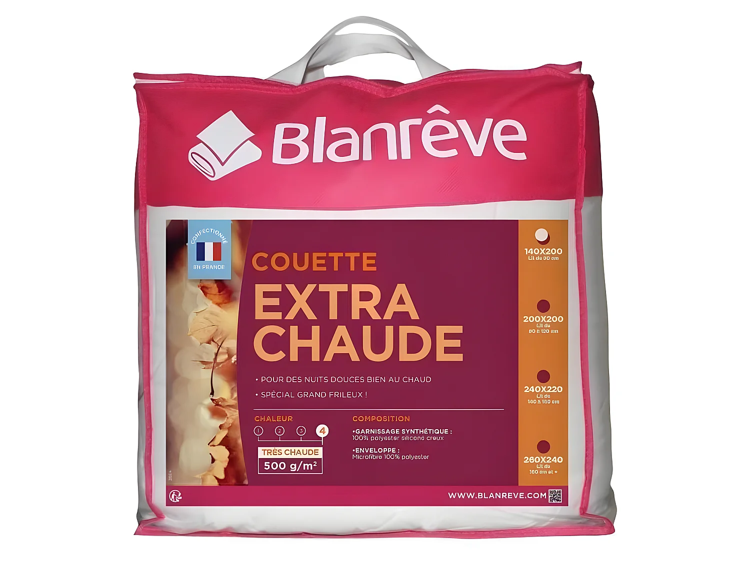 BLANREVE Couette extra chaude en microfibre - 140 x 200 cm - Blanc