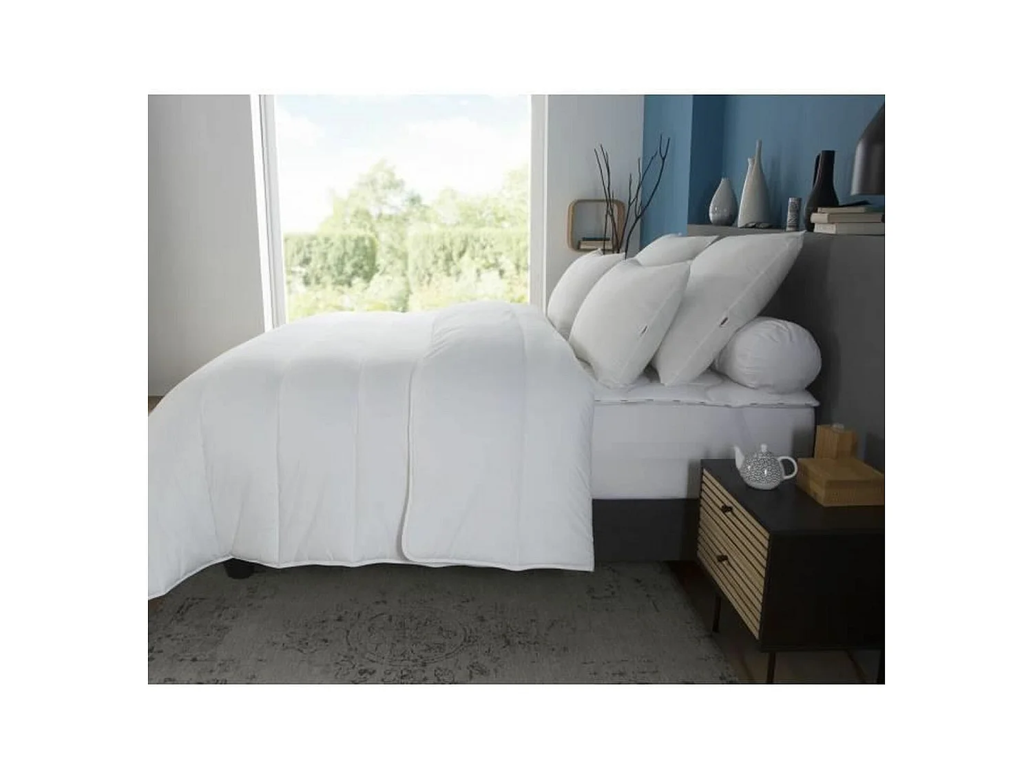 Kołdra o średniej temperaturze 350g/m² BELLE NUIT 140x200cm - Poliester przeciw roztoczom - Wyprodukowana we Francji