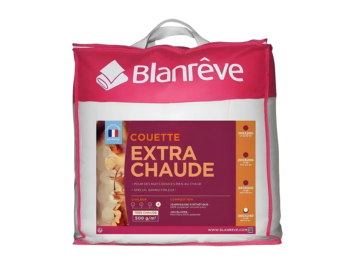 BLANREVE Couette en microfibre extra chaude - 240 x 260 cm - Blanc