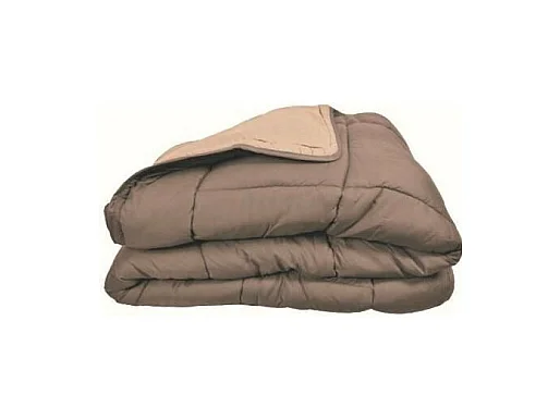 Couette chaude Microfibre 400 gr/m2 CALGARY Taupe + Lin 240x260cm
