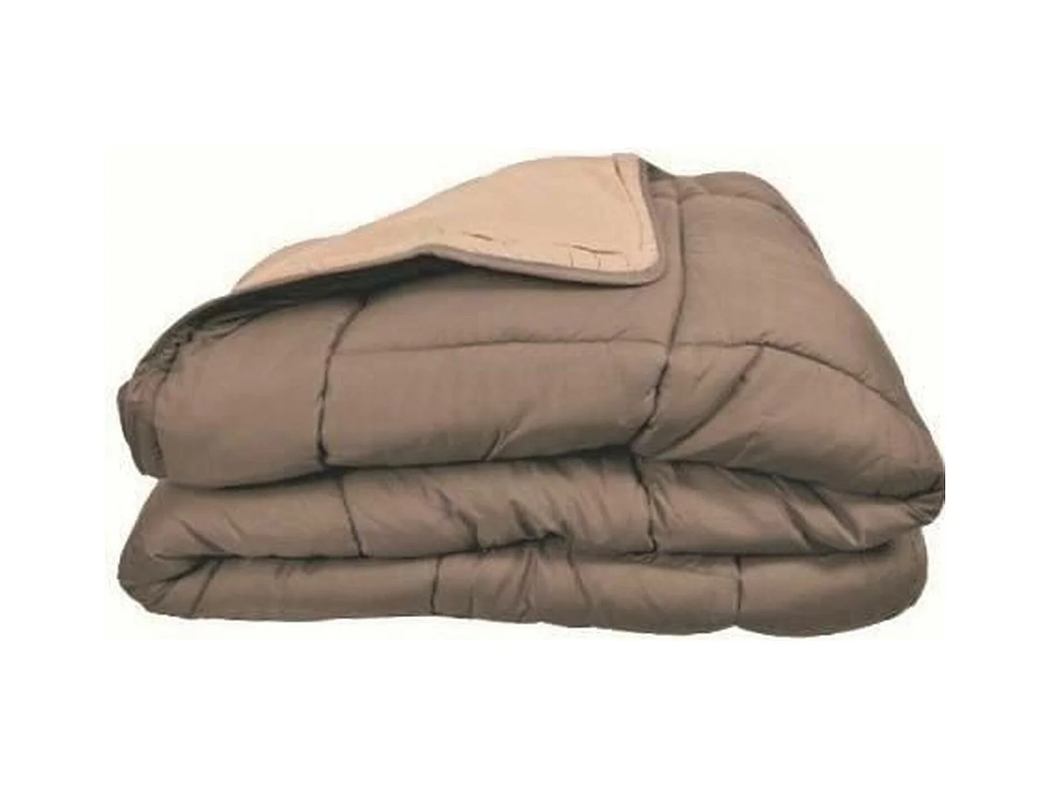 Couette chaude Microfibre 400 gr/m2 CALGARY Taupe + Lin 240x260cm