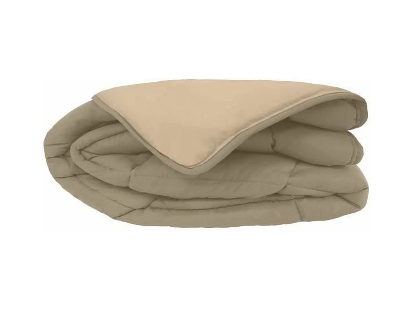Couette chaude Microfibre 400 gr/m2 CALGARY Taupe + Lin 240x260cm