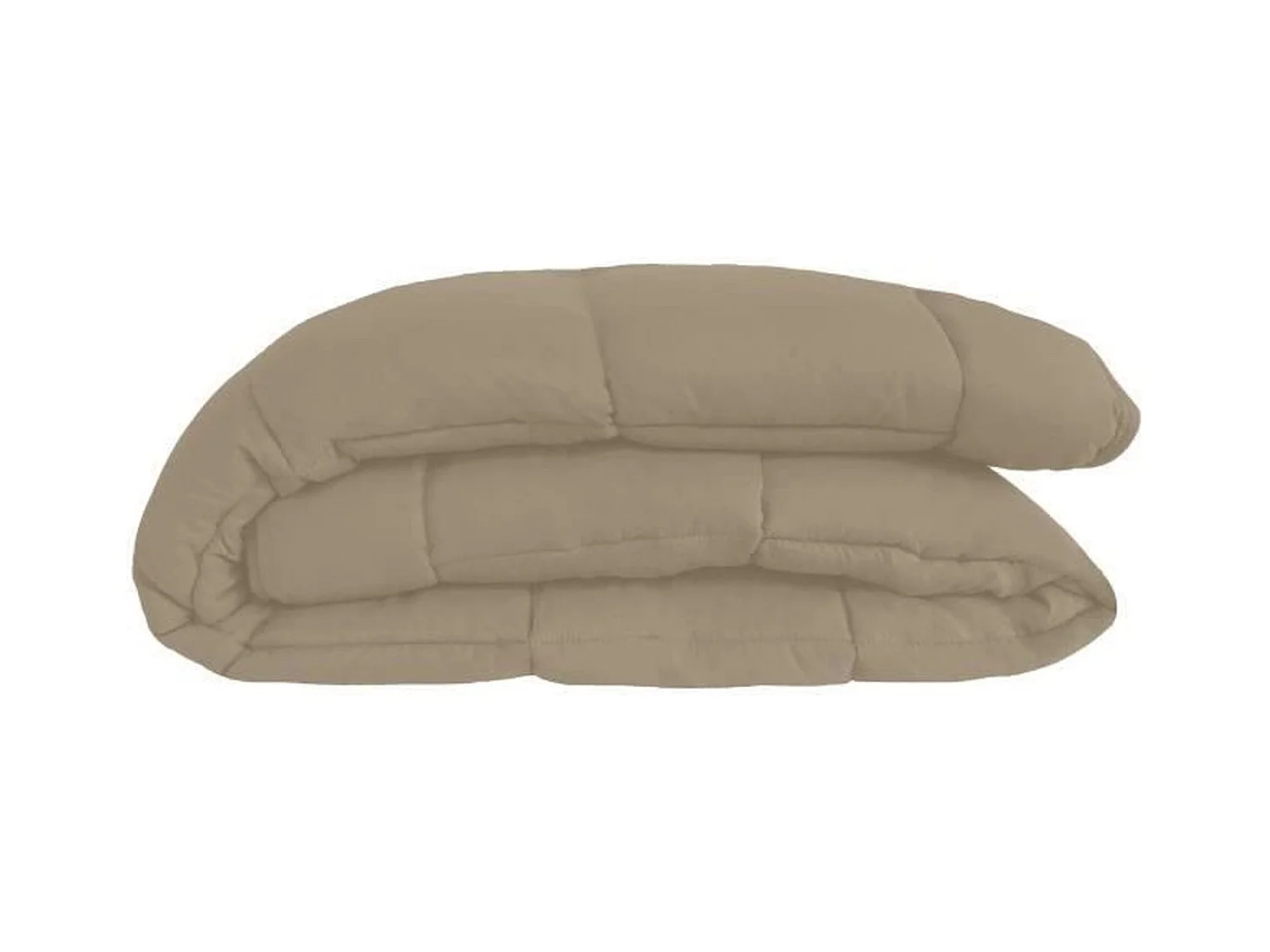 Couette chaude Microfibre 400 gr/m2 CALGARY Taupe + Lin 240x260cm