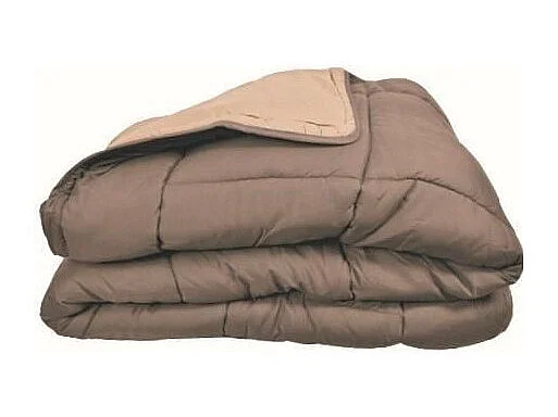 Couette chaude Microfibre 400 gr/m2 CALGARY Taupe + Lin 240x260cm