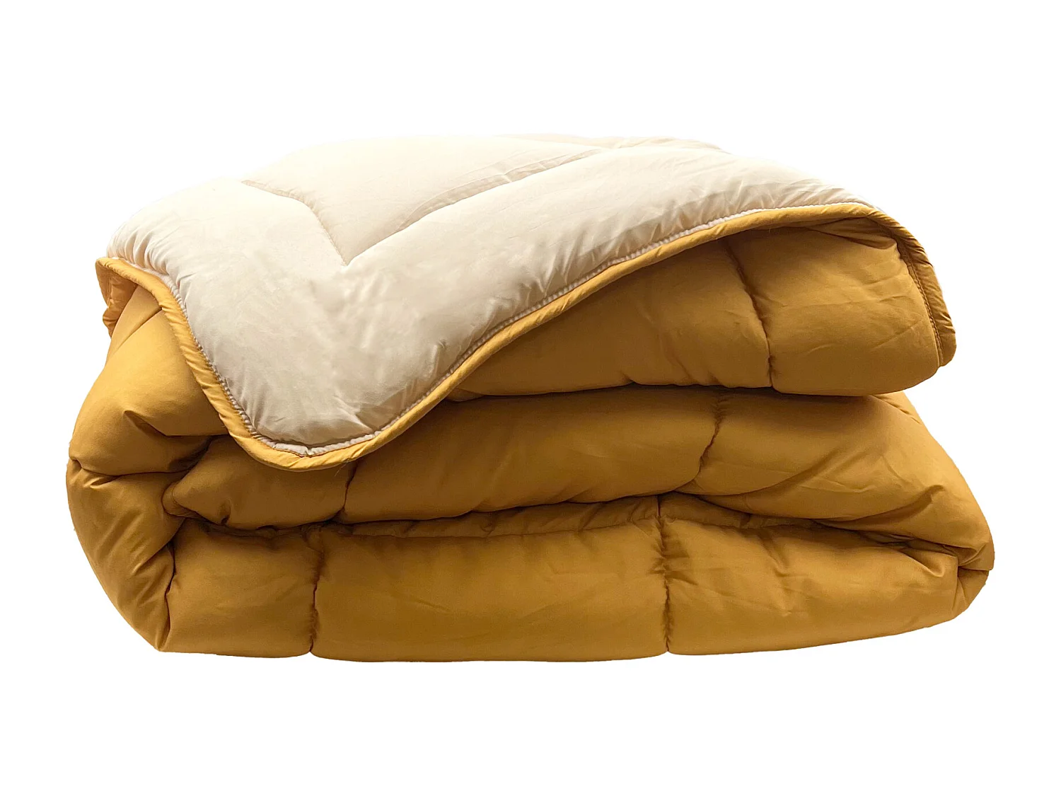 Couette chaude Microfibre 400 gr/m2 CALGARY Taupe + Lin 240x260cm