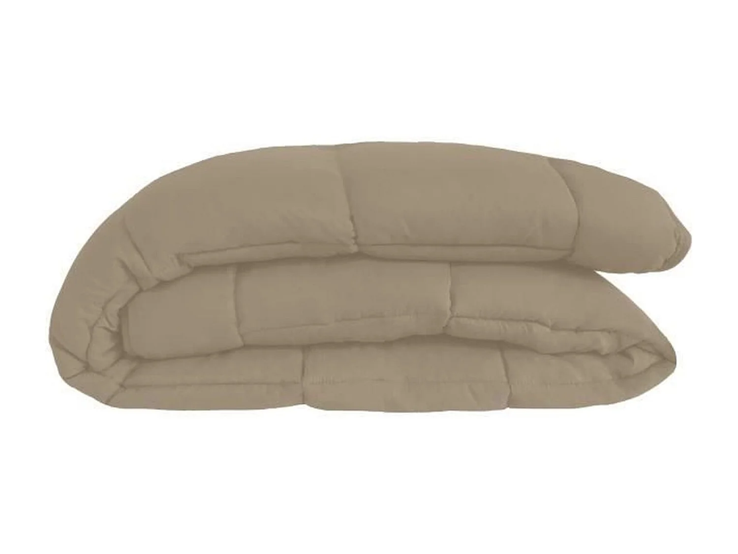 Couette chaude Microfibre 400 gr/m2 CALGARY Taupe + Lin 240x260cm