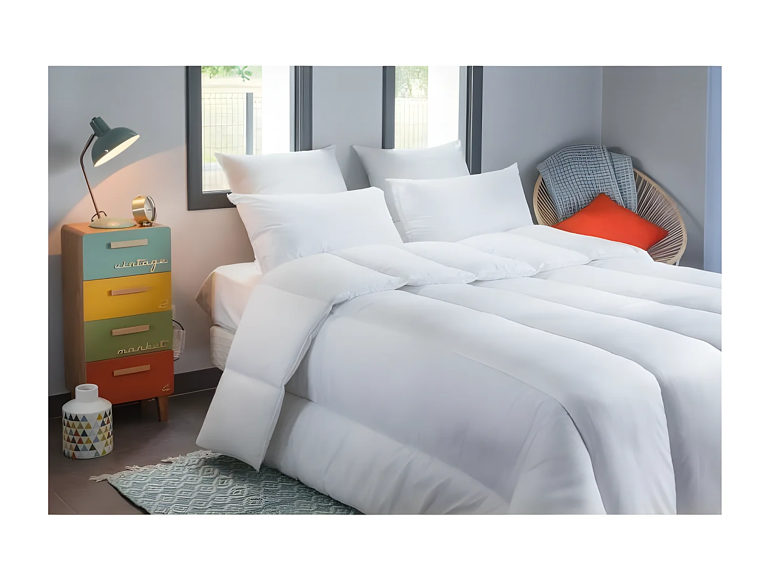 BLANREVE Couette tres chaude Percale - Anti-acariens - 420g/m2 - 140x200cm