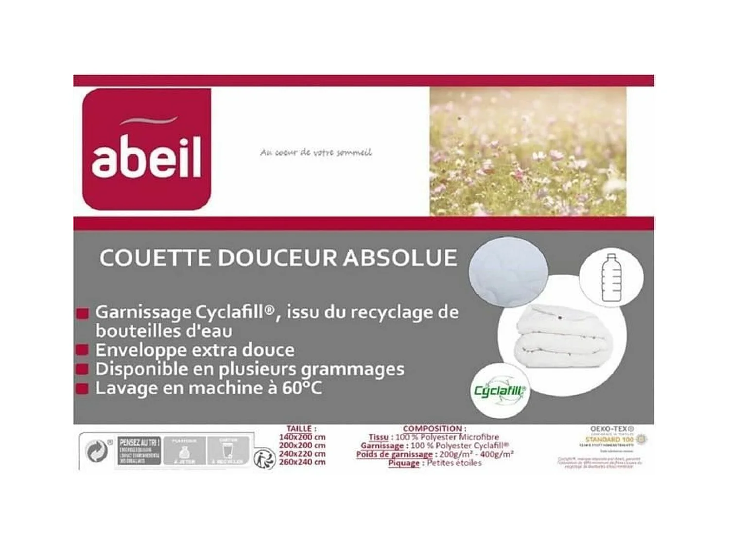 ABEIL Couette chaude Douceur Absolue 220x240 cm blanc
