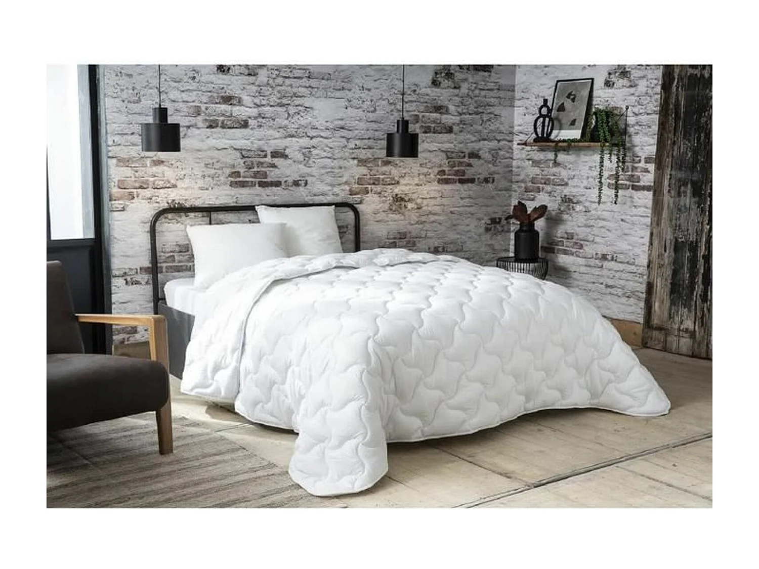 Warme Bettdecke Absolute Weichheit 220x240 cm weiß Mikrofaser Polyester