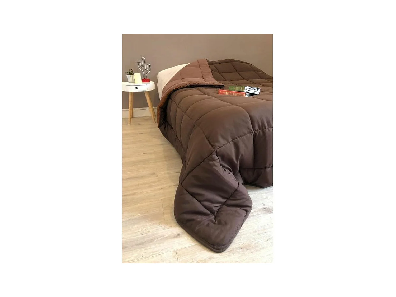 Piumone caldo in microfibra 400 gr/m2 CALGARY Choco + Moka 200x200cm