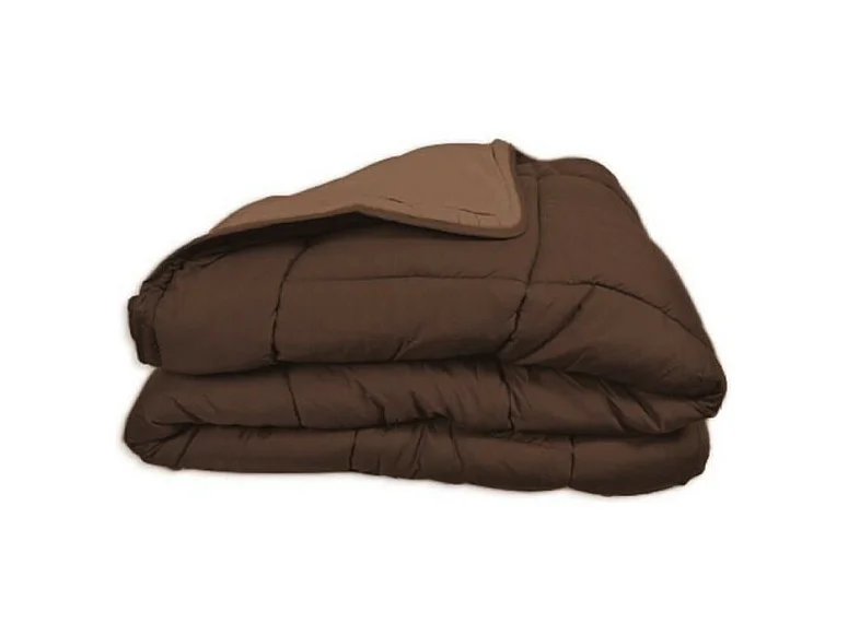 Couette chaude Microfibre 400 gr/m2 CALGARY Choco + Moka 200x200cm