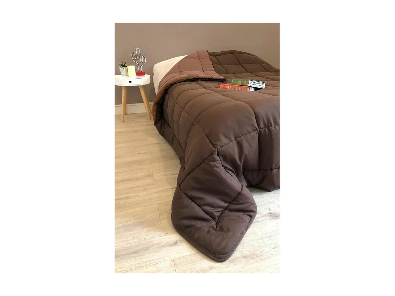 Warme Mikrofaserdecke 400 gr/m2 CALGARY Choco + Moka 200x200cm