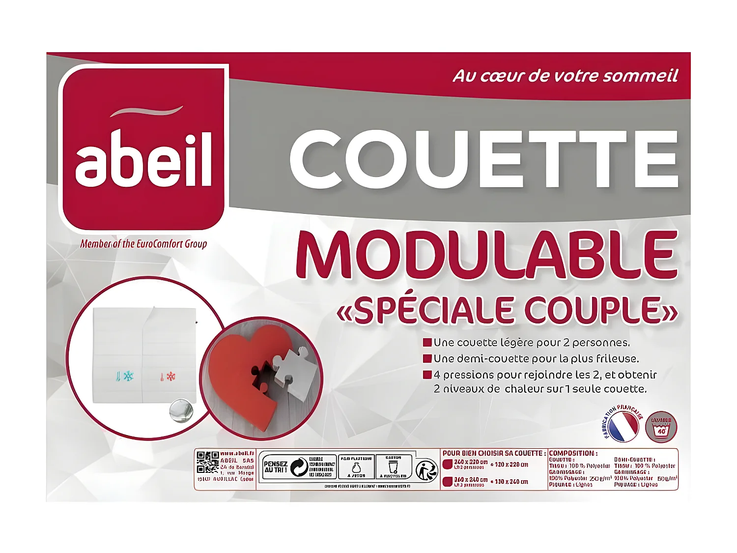 Piumone MODULARE Speciale Coppia 240x260cm