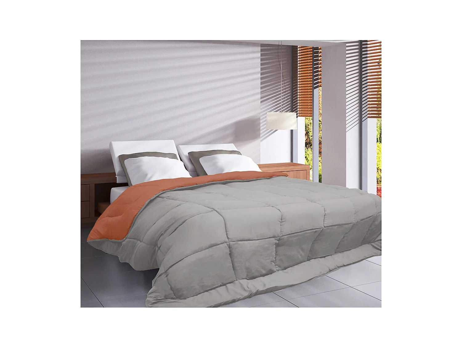 Edredón reversible bicolor de microfibra 400gr/m²