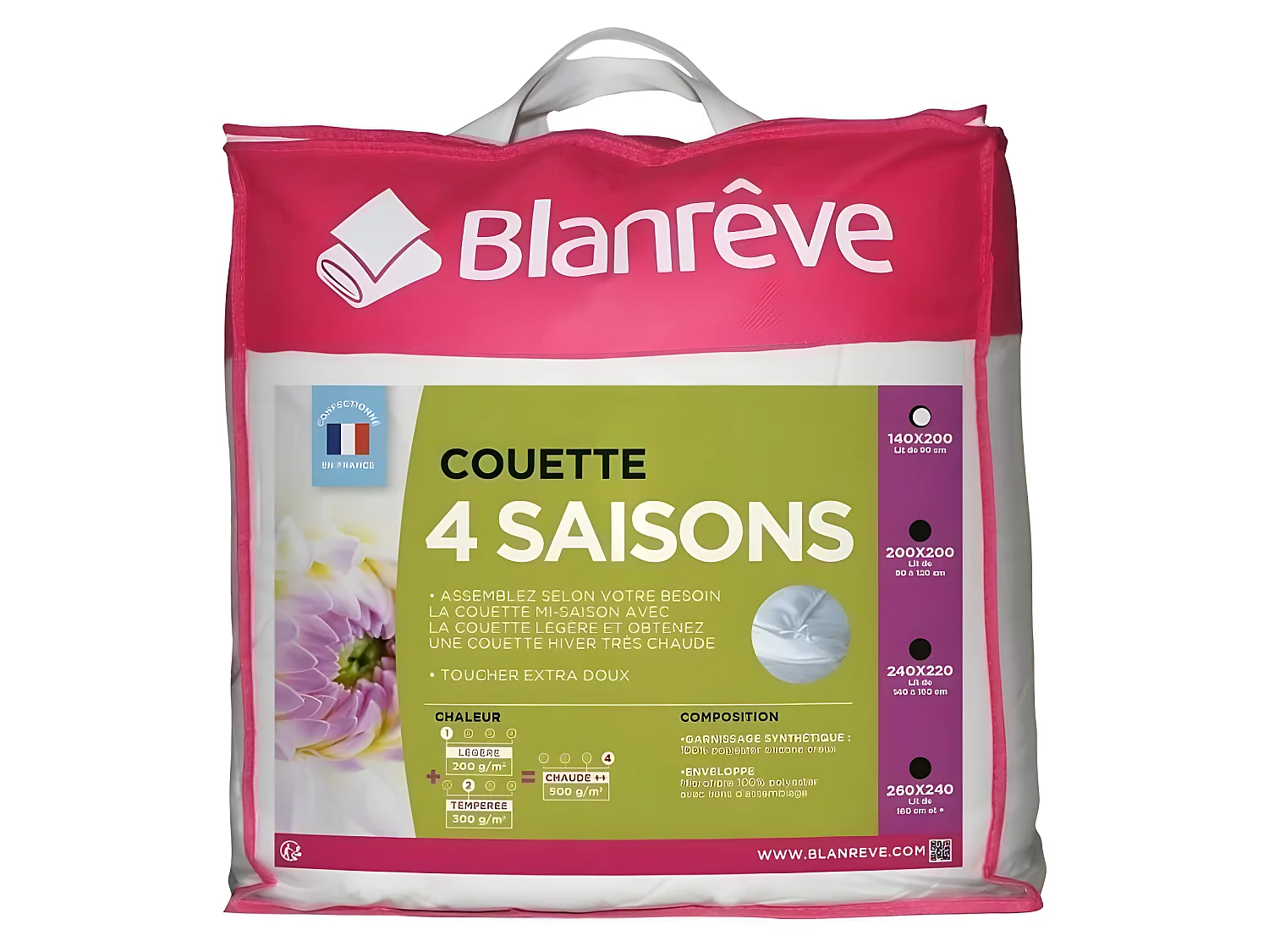 Bettdecke 4 Jahreszeiten BLANREVE - Weiß 140 x 200 cm Mikrofaser Polyester