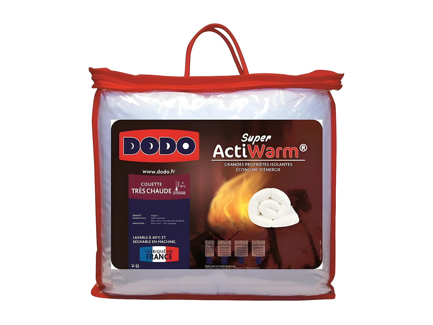DODO Couette tres chaude 450g/m2 SUPER ACTIWARM 240x260 cm blanc