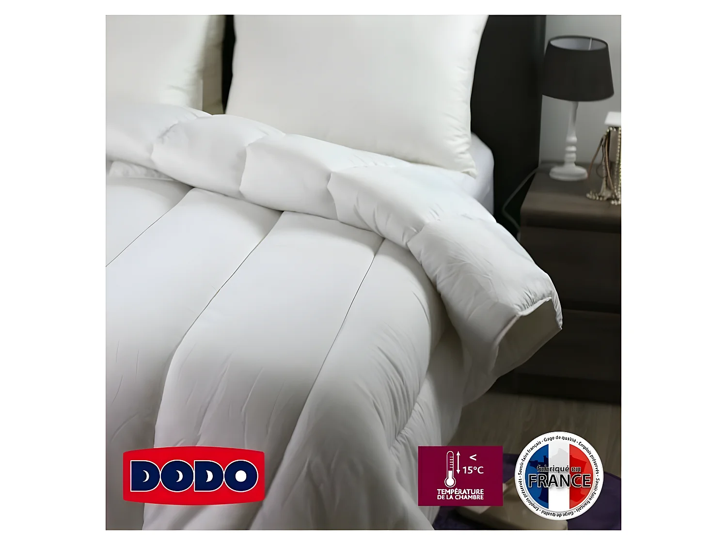DODO Couette tres chaude 450g/m2 SUPER ACTIWARM 240x260 cm blanc