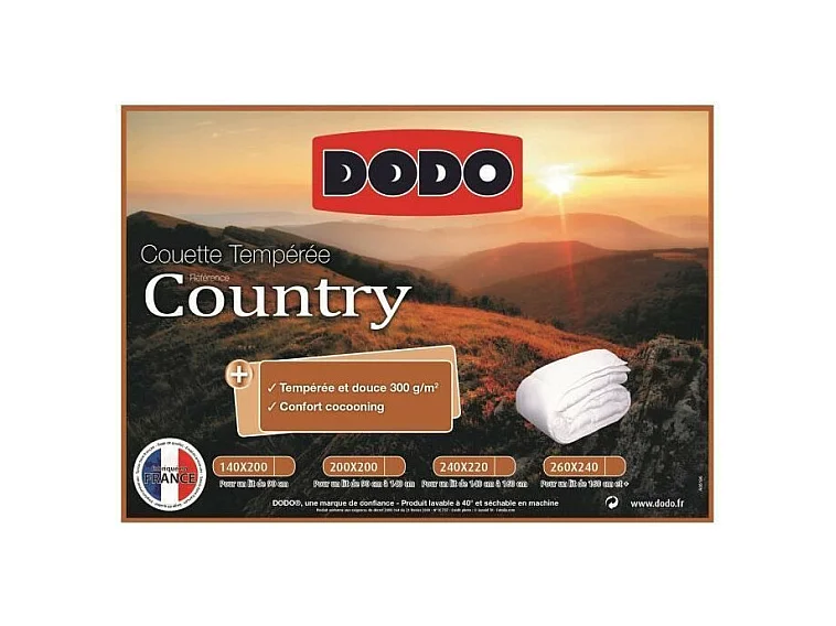 Kołdra o umiarkowanej temperaturze Country DODO - 240 x 260 cm - Biały